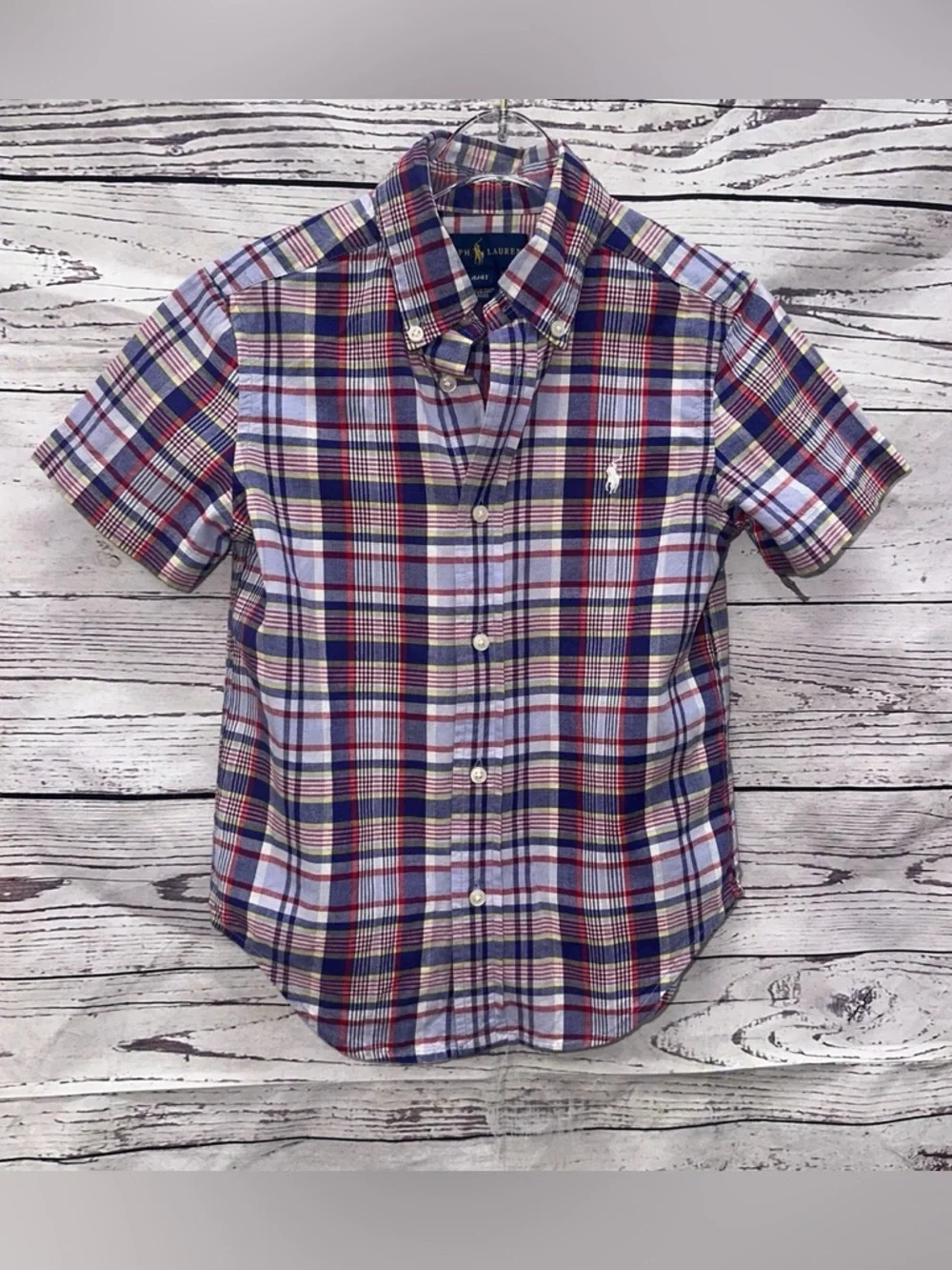 Polo Ralph Lauren Boys Plaid Short Sleeve Button-Down Shirt - Multicolor‎ -👕✨